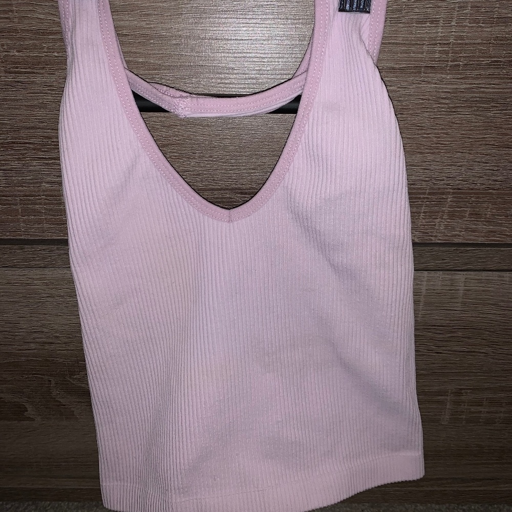 Ribbed Lilac Cropped Halter Top